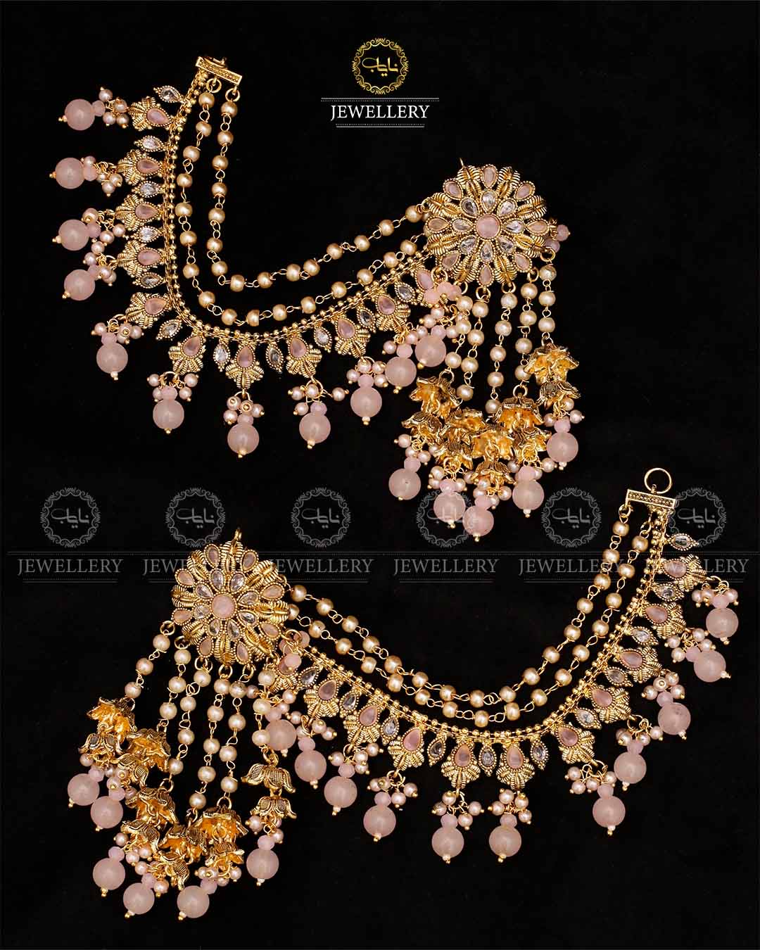 Rajhistani Long sahara Earrings (pair) 2310 Golden Nayab Jewellery