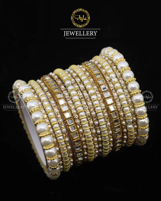 Pearl Bridal Bangles (Each)-2547 Nayab Jewellery