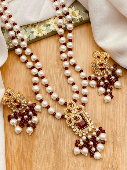 Rozina Zarcon Mala set-2504-Golden Nayab Jewellery