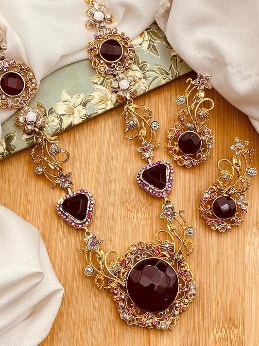Turkish Dimond Cut Mala set-2655 Nayab Jewellery