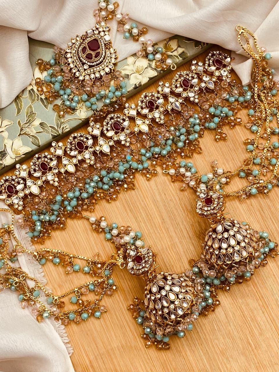 Wajiha Chokar Set with sahara Earrings &Tika N-100
