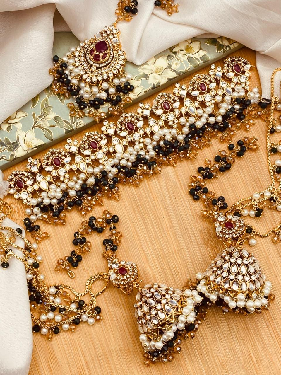 Wajiha Chokar Set with sahara Earrings &Tika N-100